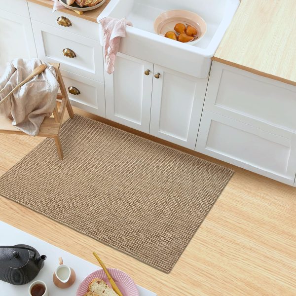 global sourcing iohouze small area rug 2'x3' washable boho rugs for entryway rubber backing kitchen rugs indoor outdoor doormat throw rug floor carpet for entrance kitchen bathroom, tan/brown oem/odm services