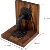 supplier direct mygift rustic brown wood bookends with realistic industrial pipe design, decorative office bookends shelf decor desk book holder l-shaped stand, 1-pair wholesale prices