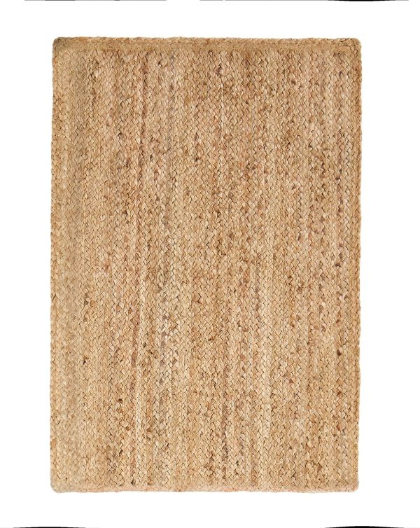 manufacturer direct superior hand woven natural fiber reversible high traffic resistant braided jute area rug, 3' x 5' trade price