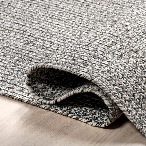 global sourcing nuloom wynn braided indoor/outdoor accent rug, 2x3, light grey/salt and pepper oem/odm services