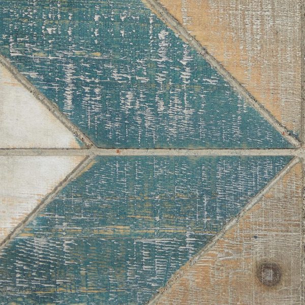 bulk purchase deco 79 wooden geometric handmade home wall decor southwestern wall sculpture, wall art 46" x 1" x 23", multi colored trade price