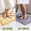 manufacturer direct serenelife heavy duty natural or shower floor foot platform rug with elevated design for water evaporation and non slip rubber feet for indoor outdoor use bamboo wood bathroom bath mat trade price