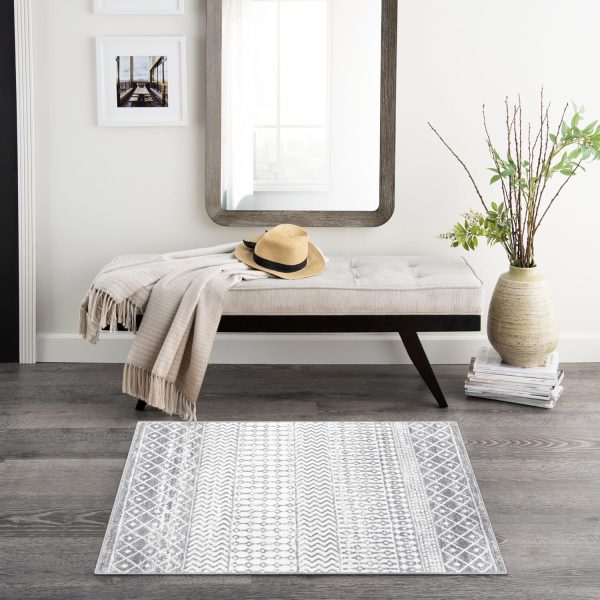 global sourcing moroccan washable rug, 2x3 grey rug non-slip small distressed entryway rug, soft low-pile bedroom rug indoor doormat carpet rugs for entryway kitchen bathroom oem/odm services