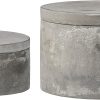 wholesale direct bloomingville a75500081 set of 2 grey round decorative cement lids boxes bulk purchase at factory prices