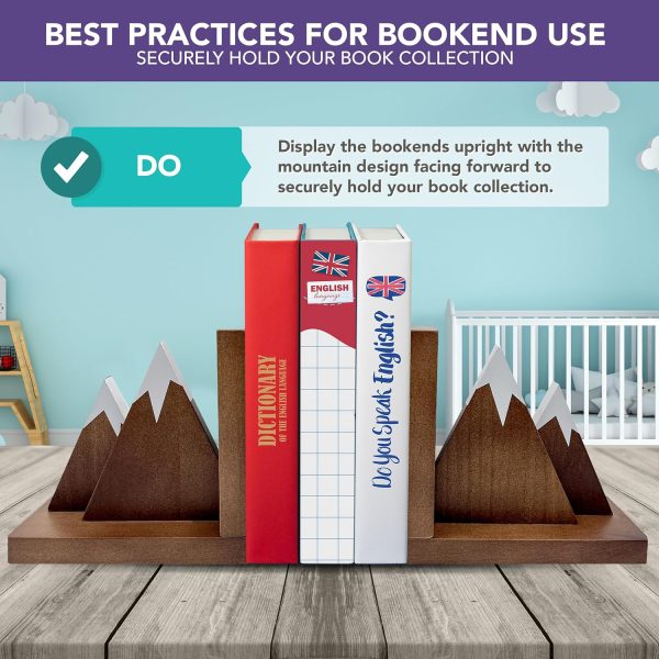 supplier direct decorably wooden kids bookends for kids - book ends for kids books, book ends for shelves, mountain book ends wood, bookend book ends for heavy books, book ends kids room, kid book ends boy bookends wholesale prices