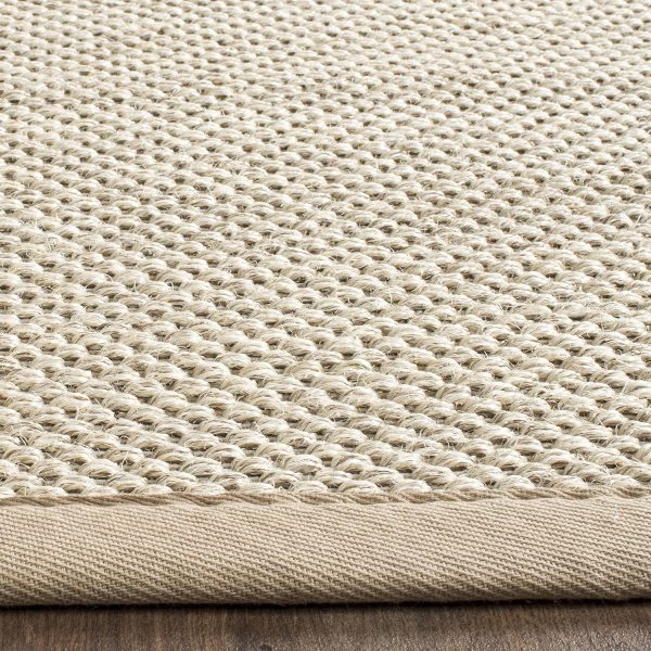manufacturer direct safavieh natural fiber collection area rug - 8' x 10', marble & linen, border sisal design, easy care, ideal for high traffic areas in living room, bedroom (nf143b) trade price