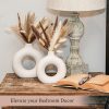 oem/odm services velova set of 3 white ceramic vase with 65 pcs dried pampas grass flowers aesthetic boho modern small round cute vases for decor living room coffee table shelf bedroom office desk home gifts women mom affordable bulk deals