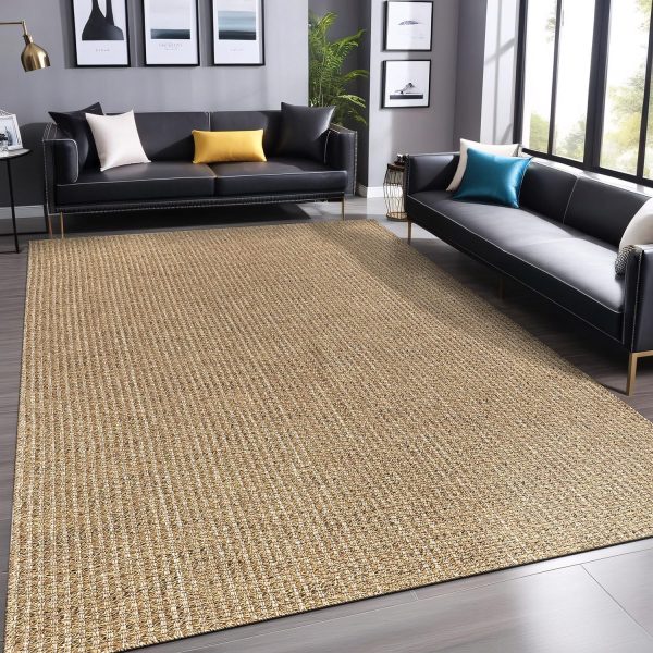 manufacturer direct easy jute rugs 9x12 natural color living room indoor outdoor area rug for farmhouse patio and kitchen rug high traffic washable easy to clean solid boho woven design outside carpet (9 x 12) trade price