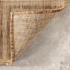 manufacturer direct nuloom 5' x 8' outdoor area rug, casual design with striped border, stain resistant, highly durable, for patio, balcony, bedroom, living room, dining room, bathroom, light brown trade price
