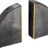 supplier direct creative co-op boho arched semicircle marble brass detail, set of 2, black bookend wholesale prices