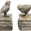 supplier direct mygift vintage white resin decorative bookends for heavy books with bird and book design, 1 pair wholesale prices