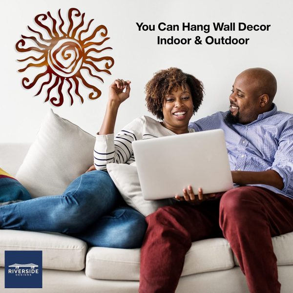 bulk purchase wacky sun metal wall art indoor/outdoor decor - 12" copper rust proof wall sculpture - made in usa - ideal for bedroom, garden, home, patio and farmhouse trade price