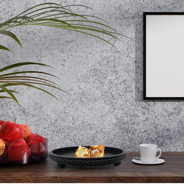 wholesale direct decorative tray 12in round wood beaded - black serving tray risers for living room, coffee table, kitchen or farmhouse display bulk purchase at factory prices