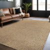 manufacturer direct easy jute rugs 9x12 natural color living room indoor outdoor area rug for farmhouse patio and kitchen rug high traffic washable easy to clean solid boho woven design outside carpet (9 x 12) trade price