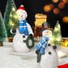 dropship from factory istatue resin snowmen figurines with lighted christmas tree and wreath 5'' - set of 2 battery operated - holiday decorations home decor (snowman) mass production supply
