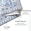 global sourcing area rug non-slip 2'x3' blue printed mini throw rugs washable low-pile entryway rug doormat for indoor front entrance kitchen bathroom bedroom living room nursery oem/odm services