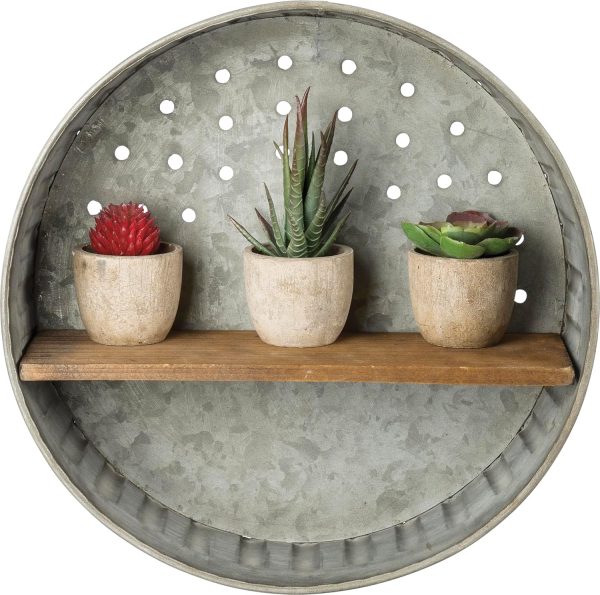 factory direct primitives by kathy 38024 distressed wall shelf, metal and wood volume discount