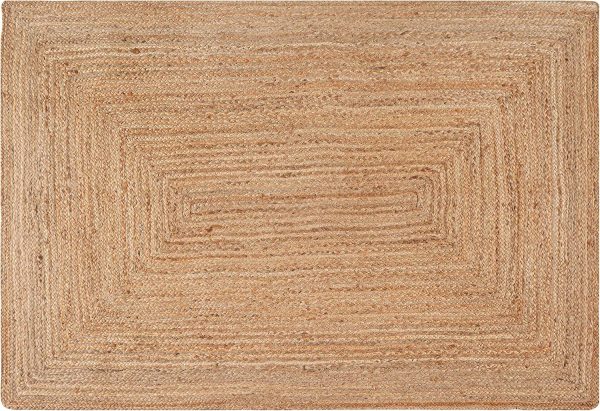 manufacturer direct homidate jute braided rug 4x6 ft, tightly braided chindi and jute rug, reversible,durable,sustainable rug pad, shag rugs for bedroom, floor rug, bedroom rugs, jute kitchen rug-48x72 natural trade price