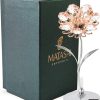 dropship from factory matashi crystal sunflower figurine, rose gold plated crystal figurines table centerpiece – decorative crystal flower figurines perfect for home decor or special occasions mass production supply