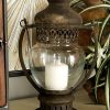 custom wholesale deco 79 metal indoor outdoor candle lantern decorative lantern candle holder with handle, lantern 8" x 6" x 14", brown oem/odm services