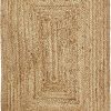 manufacturer direct hausattire hand woven jute braided rug, 2'x3' – natural, reversible boho entry area rugs for kitchen, living room i farmhouse indoor outdoor decorative floor rug, 24x36 inches trade price