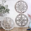 bulk purchase yulejo 4 pcs thicken rustic wall decor farmhouse wall art wooden hollow carved design decor rustic round wall art for living room bedroom hallway decor kitchen wall (retro white,9.8 x 9.8 inch) trade price