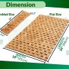manufacturer direct zpirates natural bamboo wood bath mat - large, [34x18 inches lxw] foldable bathmat, accessories and decor for bathroom, sauna, spa, tub, or door area - multi-purpose home essentials trade price