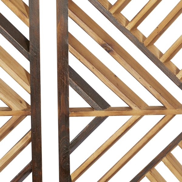 bulk purchase deco 79 wood geometric home wall decor slatted wood design wall sculpture, set of 3 wall art 12"w, 35"h, brown trade price