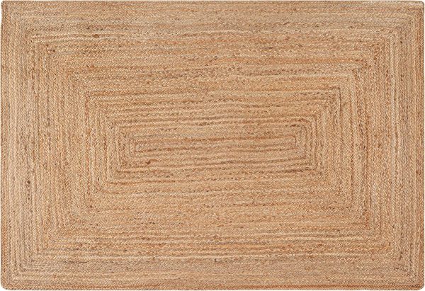 manufacturer direct homidate jute braided rug 4x6 ft, tightly braided chindi and jute rug, reversible,durable,sustainable rug pad, shag rugs for bedroom, floor rug, bedroom rugs, jute kitchen rug-48x72 natural trade price