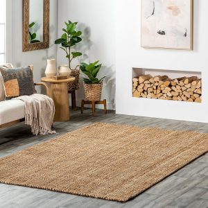 manufacturer direct nuloom ashli solid farmhouse jute accent rug, 2x3, natural trade price