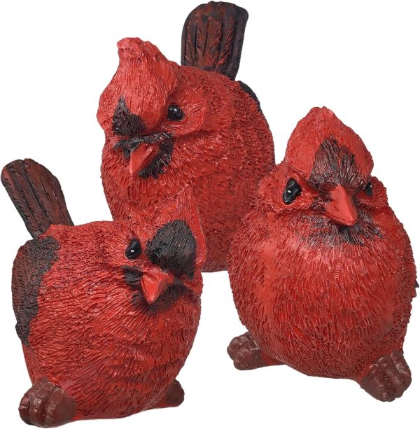 dropship from factory banberry designs cardinal figurine birds decoration - set of 3 styles - 4 inch high mass production supply