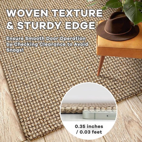 global sourcing iohouze small area rug 2'x3' washable boho rugs for entryway rubber backing kitchen rugs indoor outdoor doormat throw rug floor carpet for entrance kitchen bathroom, tan/brown oem/odm services