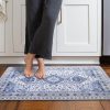 global sourcing area rug non-slip 2'x3' blue printed mini throw rugs washable low-pile entryway rug doormat for indoor front entrance kitchen bathroom bedroom living room nursery oem/odm services