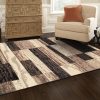 manufacturer direct superior indoor area rug, jute backed, modern geometric patchwork floor decor for bedroom, office, living room, entryway, hardwood floors, rockwood collection, 3' x 5', chocolate trade price