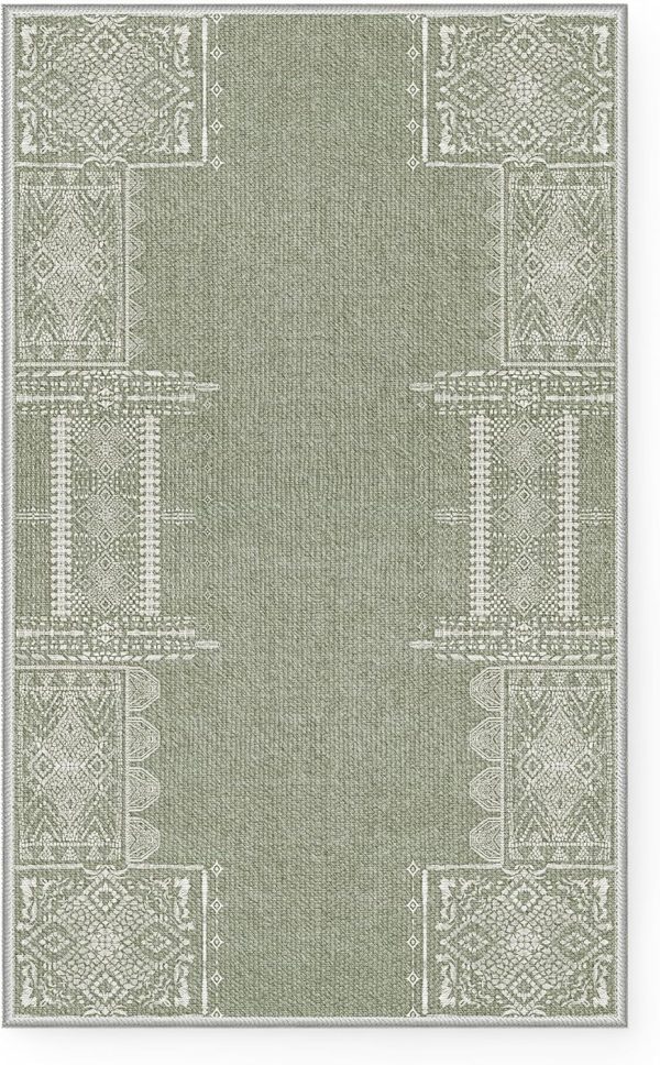 global sourcing nicetown sage green rug 2x3 rugs entryway small rug washable christmas rug thin geometric area rug with rubber backing - 2x3 boho non-slip foyer carpet for kitchen laundry bathroom bedroom, sage green oem/odm services