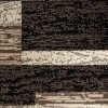 manufacturer direct superior indoor area rug, jute backed, modern geometric patchwork floor decor for bedroom, office, living room, entryway, hardwood floors, rockwood collection, 3' x 5', chocolate trade price