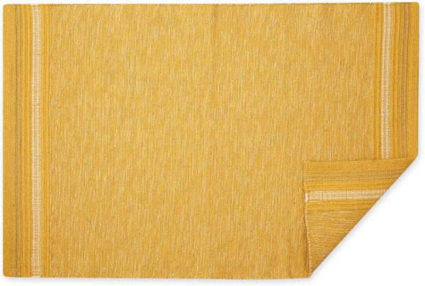 global sourcing dii variegated recycled yarn modern edge stripe, 2x3', honey gold oem/odm services