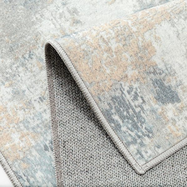 manufacturer direct 6x9 washable area rug blue cream abstract modern living room bedroom large throw rug non slip soft thin simple indoor floor carpet for dining room office entryway kitchen nursery decor trade price