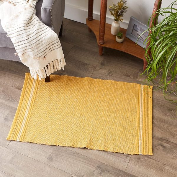 global sourcing dii variegated recycled yarn modern edge stripe, 2x3', honey gold oem/odm services