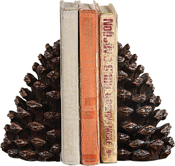 supplier direct creative co-op pinecone shaped resin bookends (set of 2 pieces) wholesale prices