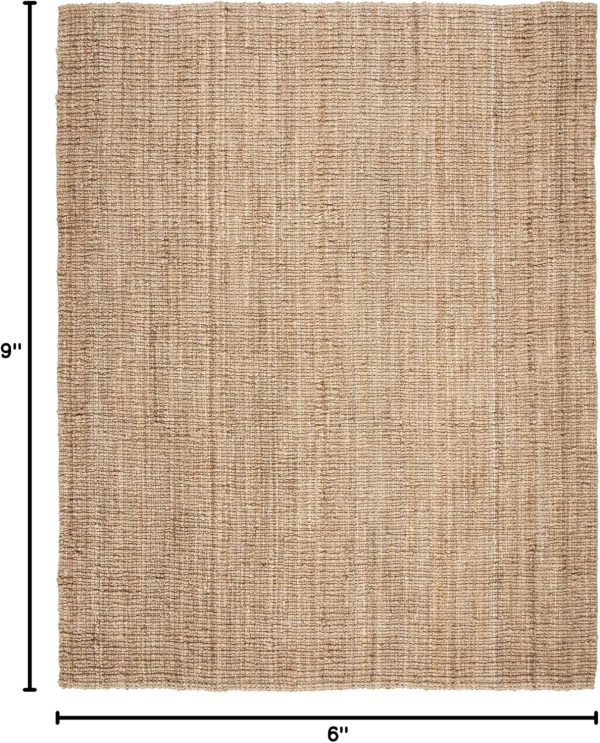 manufacturer direct safavieh natural fiber collection area rug - 6' x 9', natural, handmade chunky textured jute 0.75-inch thick, ideal for high traffic areas in living room, bedroom (nf447a) trade price