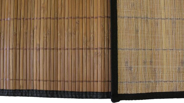 manufacturer direct seta direct, natural brown bamboo area rug 5-foot by 6-foot (black cloth edge) trade price