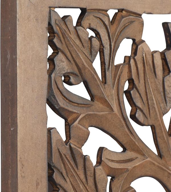 bulk purchase deco 79 wooden floral handmade home wall decor intricately carved acanthus wall sculpture, wall art 12" x 1" x 36", brown trade price