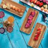 wholesale direct acacia wood serving trays, set of 3 wooden serving platters for home decor, food, cheese, fruit, vegetables, charcuterie, appetizer serving tray(11.8 x 5.1 x 0.78 inches) bulk purchase at factory prices