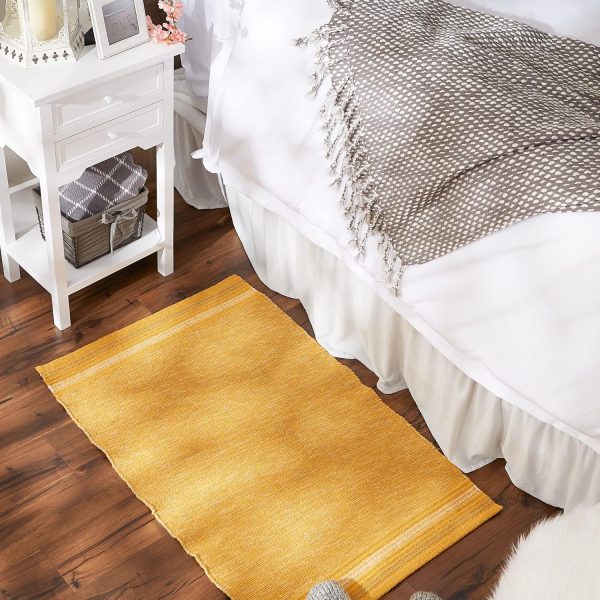 global sourcing dii variegated recycled yarn modern edge stripe, 2x3', honey gold oem/odm services