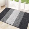 global sourcing kitinjoy indoor door mat, 32x20 non-slip absorbent dirt trapper entrance mat, low-profile washable inside floor mat, sturdy soft entry doormats for entryway, grey oem/odm services