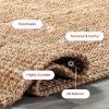manufacturer direct nuloom ashli solid farmhouse jute accent rug, 2x3, natural trade price