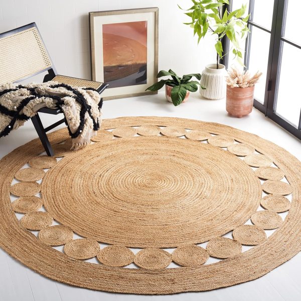 manufacturer direct safavieh natural fiber collection area rug - 3' round, natural, handmade boho charm farmhouse jute, ideal for high traffic areas in living room, bedroom (nf364a) trade price