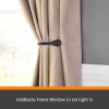 bulk purchase kenney fast fit easy install dryden 5/8' decorative curtain holdbacks, matte black factory discount