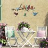 factory direct ferraycle metal bird wall art birds on the branch wall decor leaves with birds metal sculpture bird silhouette metal ornament branch wall hanging sign for balcony garden decor (cute colors) volume discount